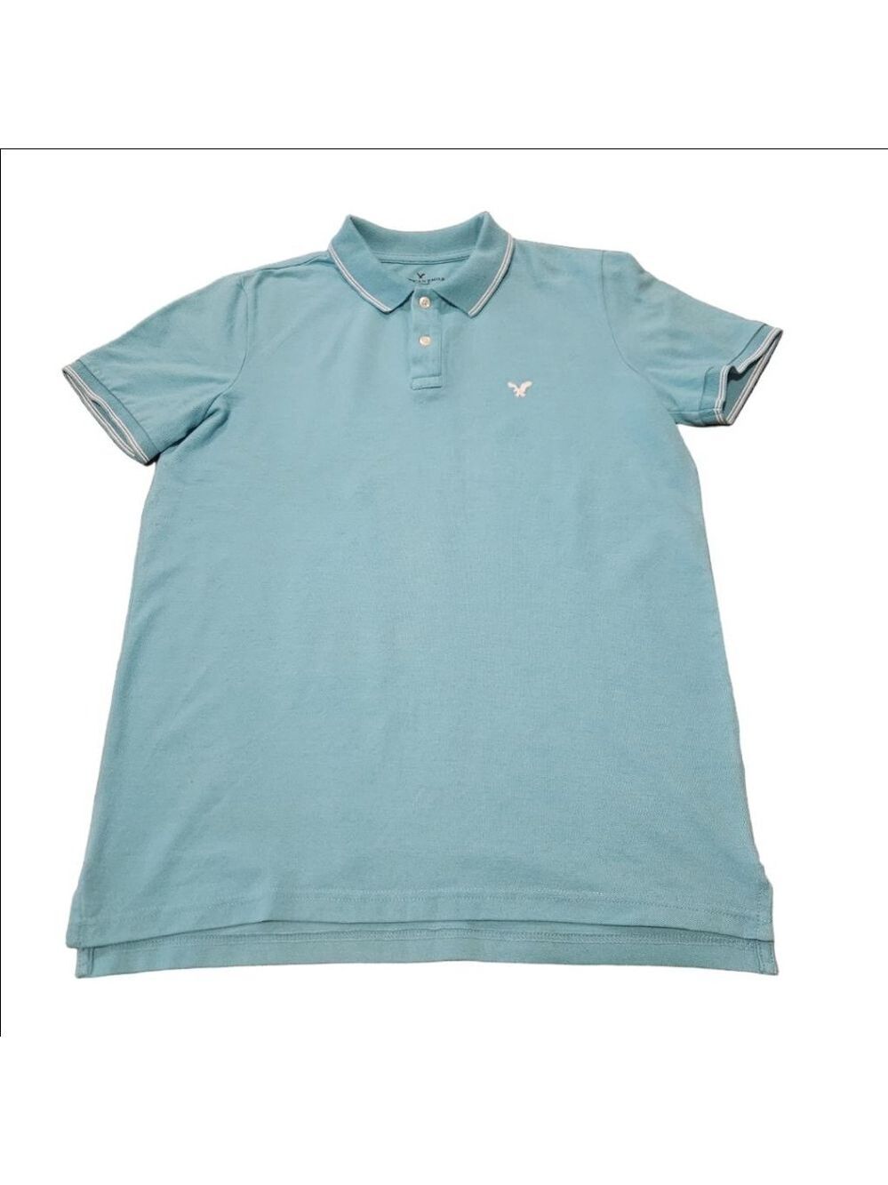Men's American Eagle Outfitters Teal Polo Shirt M with White Trim